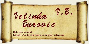 Velinka Burović vizit kartica